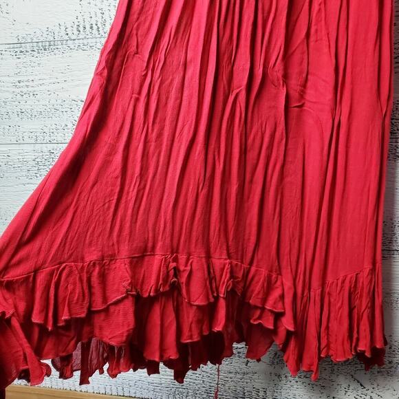 Free people Adella Maxi Bright Red Maxi Crochet Lace Dress Size Small - Picture 4 of 14